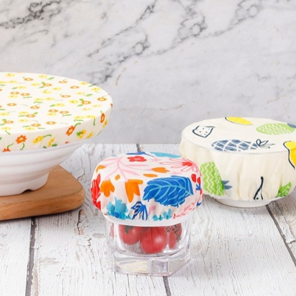 Beeswax Food Cover - 防塵蜜蝋布製ボウルカバー、鮮度保持、洗濯可能、再利用可能なボウルカバー、ハエを防ぎます、ランダムスタイルのフードカバー、スープポット用