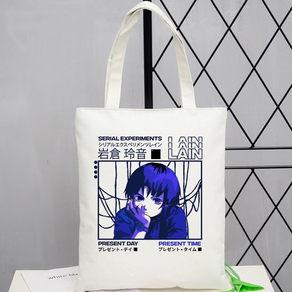 Sustainable Living Usa - Serial Experiments Lain キャンバストートバッグ アーティスティックプリント サステナブルデジタルプリント