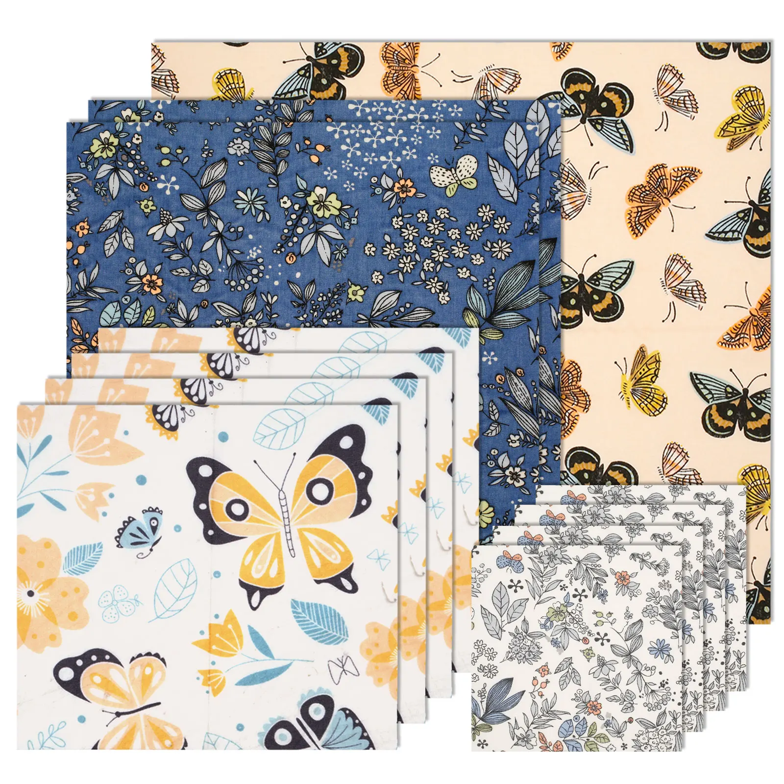 Beeswax Food Cover - 11 個の蜜蝋食品ラップセット再利用可能な環境に優しいオーガニックコットンパンサンドイッチチーズフルーツラップ食品ボウルカバー