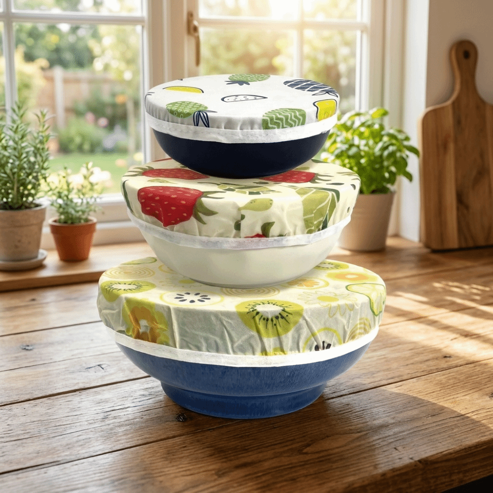 防塵蜜蝋布製ボウルカバー、鮮度保持、洗濯可能、再利用可能なボ - Beeswax Food Cover のレビューと価格