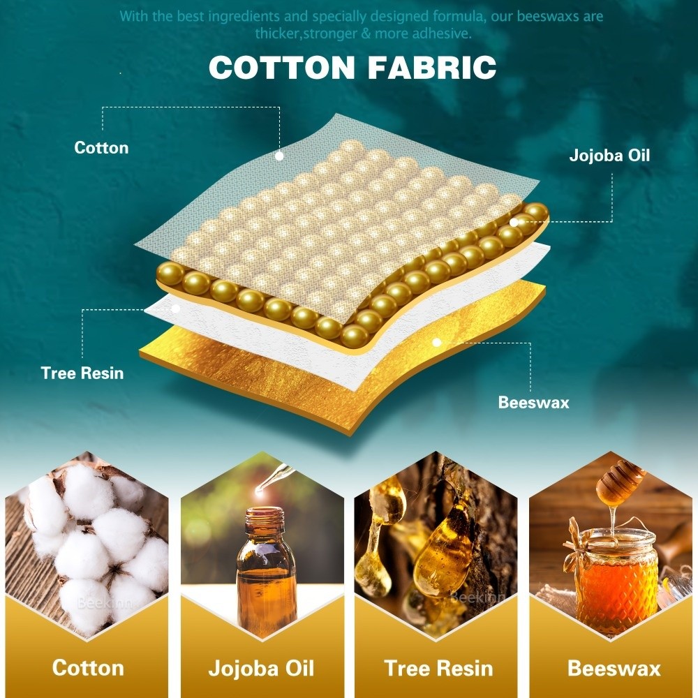 9枚入り、環境に配慮した多サイズの蜜蝋食品用ラップ。洗濯可能 - Beeswax Food Cover のレビューと価格