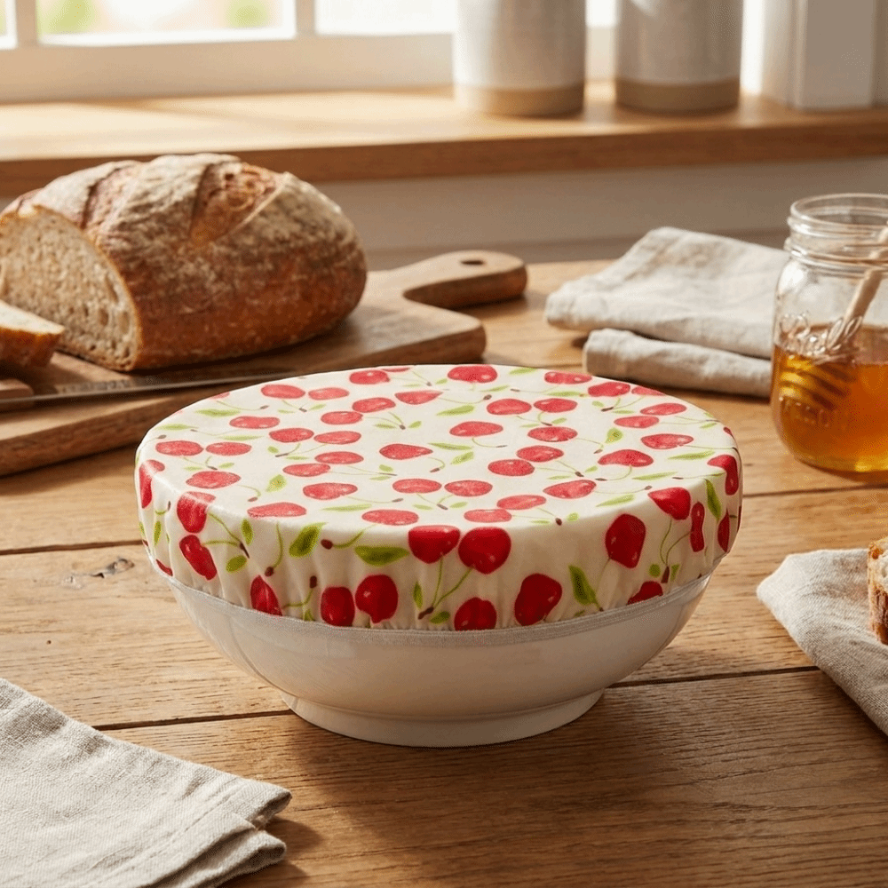 防塵蜜蝋布製ボウルカバー、伸縮性のある縁、鮮度保持用コットン - Beeswax Food Cover のレビューと価格