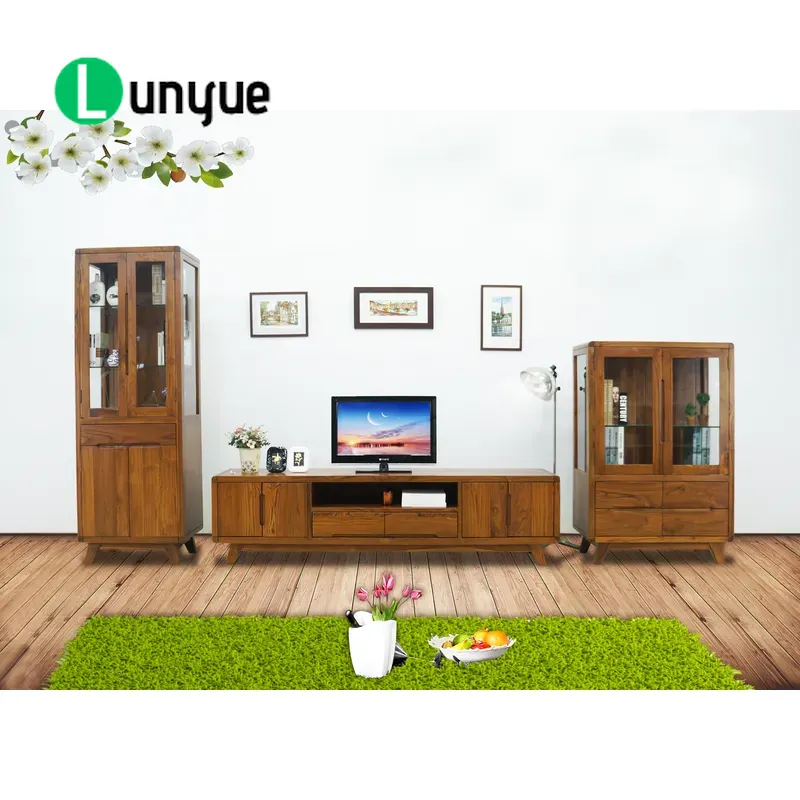 スカンジナビア風の現代的で持続可能なチーク材のテレビキャビネ - Sustainable Living Usa のレビューと価格